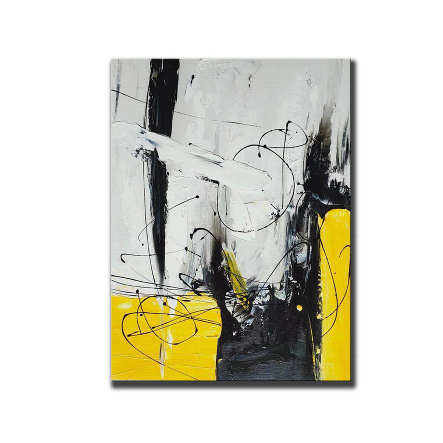 Black Modern Minimalist Abstract Canvas Wall Art KMV89 wall art
